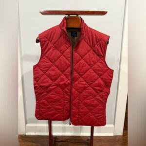 J. Crew Red Quilted Puffer Vest